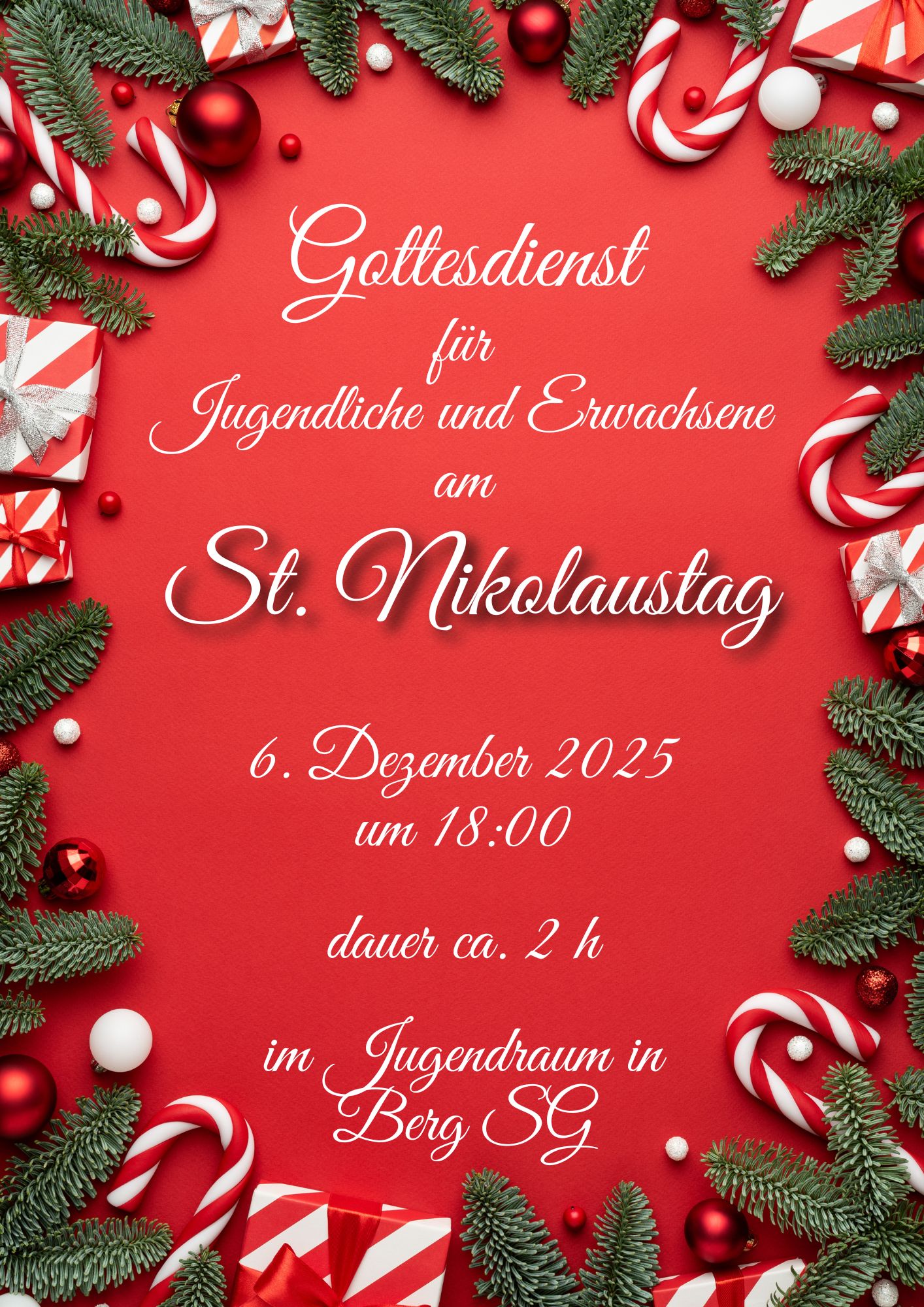 Gottesdienst und Abendessen St. Nikolaustag