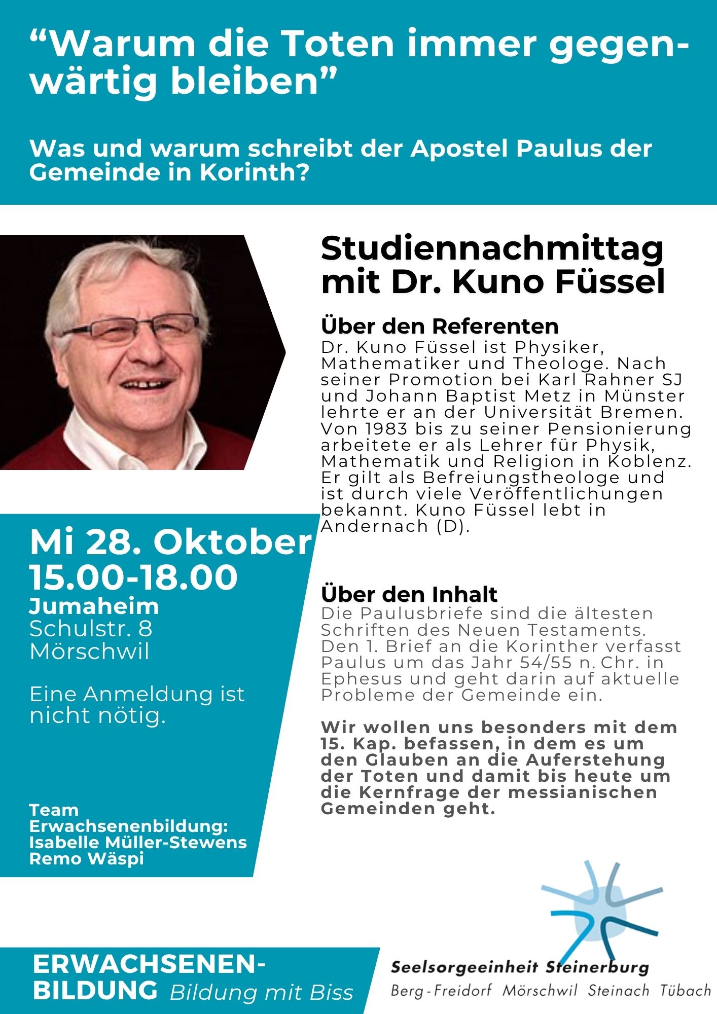 Erwachsenenbildung - Studiennachmittag mit Dr. Kuno Füssel